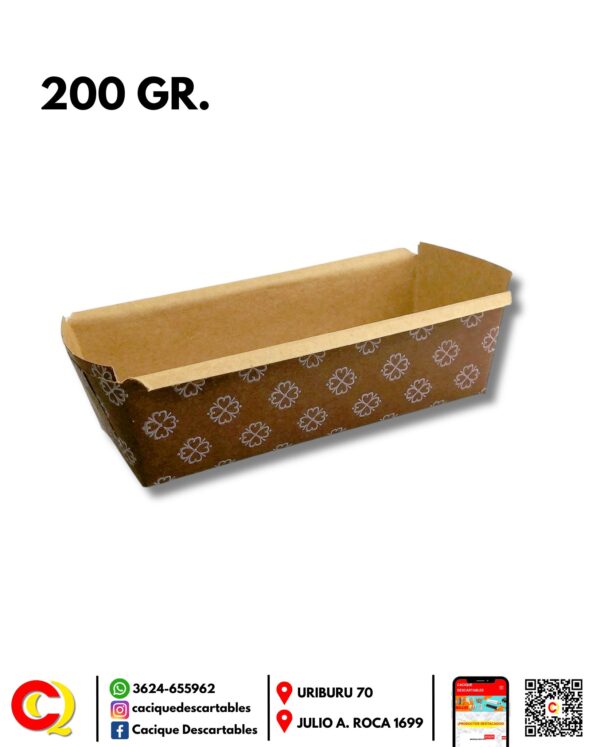 MOLDE BUDIN PAPEL 200G 155X49X41X UNID