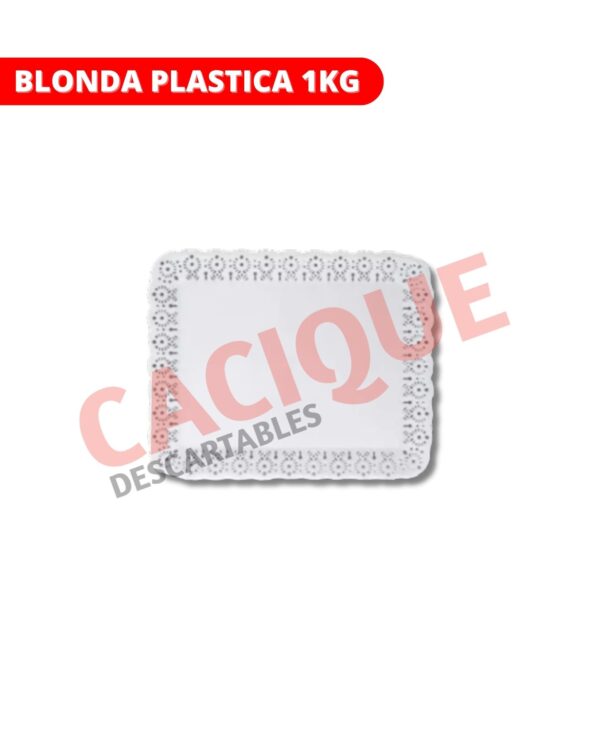 BANDEJA PLASTICA BLONDA X 1 KG REC X UNI