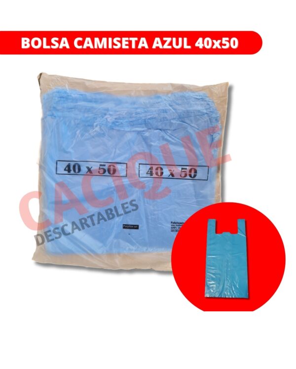 BOLSA CAMISETA 40X50 COLOR AZUL