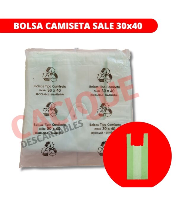 BOLSA CAMISETA 30X40 SALE COLOR
