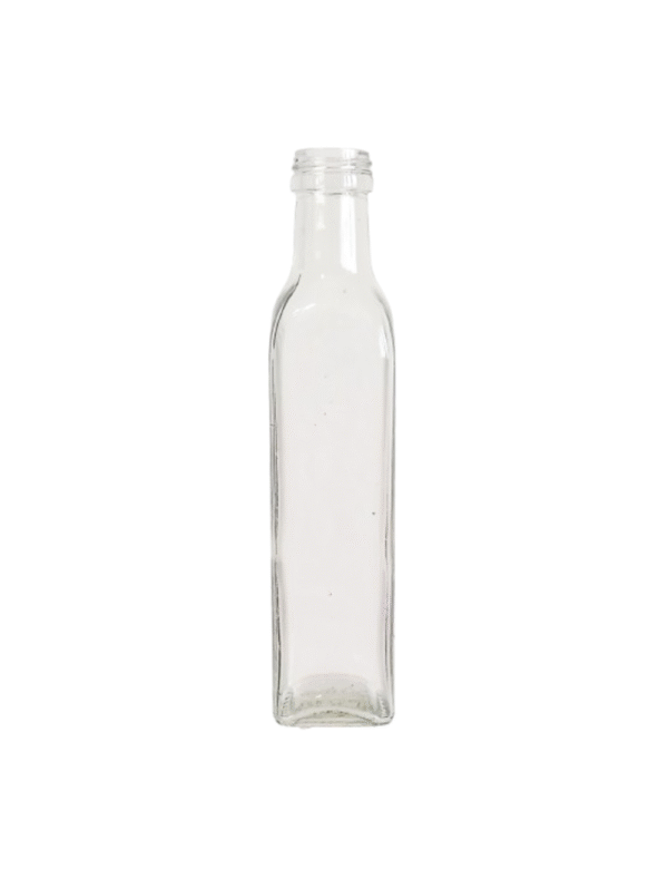 Botella Vidrio Cuadrada 250cc
