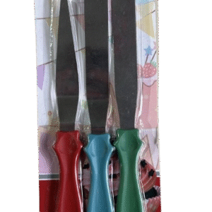 Set De 3 Espatula Metal Mango Plastico De Color 23cm 103619