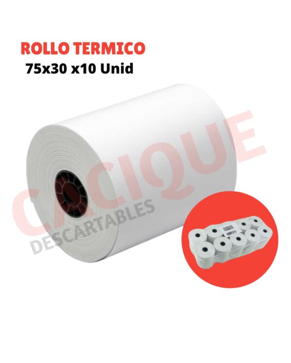 ROLLO PAPEL TERMICO 75X30X10UNID