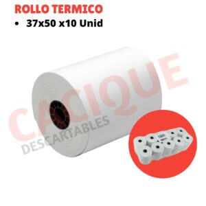ROLLO PAPEL TERMICO 37X50X10UNID