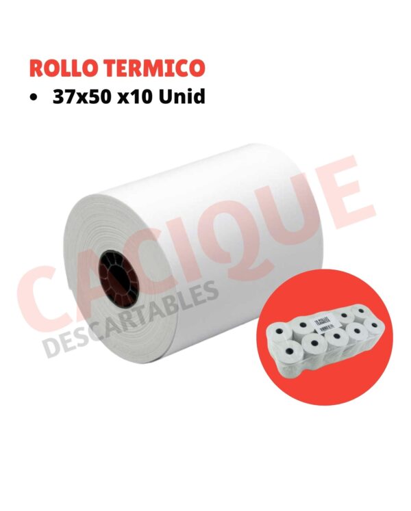ROLLO PAPEL TERMICO 37X50X10UNID