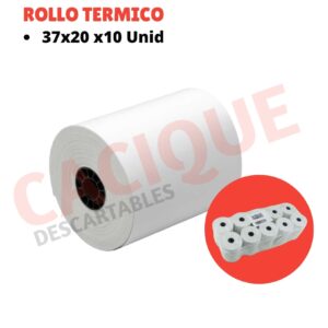 ROLLO PAPEL TERMICO 37X20X10UNID