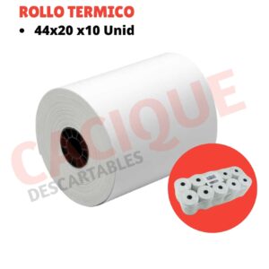 ROLLO PAPEL TERMICO 44X20X10UNID