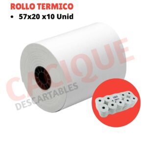 ROLLO PAPEL TERMICO 57X20X10UNID