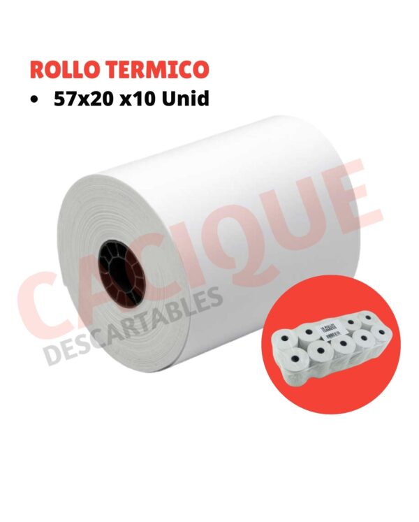 ROLLO PAPEL TERMICO 57X20X10UNID