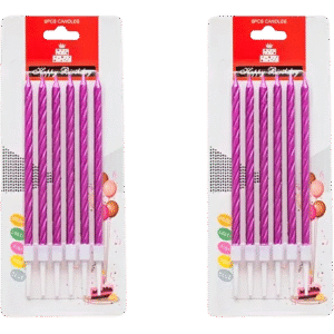Vela Torneada Metalizada Multicolor 13cm X 6unid