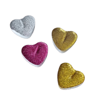 Vela Gibrada Con Base Aluminio Forma Corazon Paq De 10 Unid