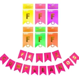 Banderin Feliz Cumpleaño Fluo