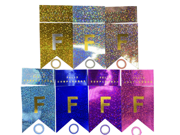 Banderin Holografico Feliz Cumpleaños