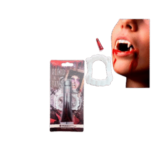 Colmillo Halloween Vampiro Con Sangre Artif