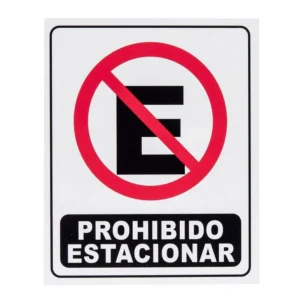 Cartel Prohibido Estacionar Grande 25x30