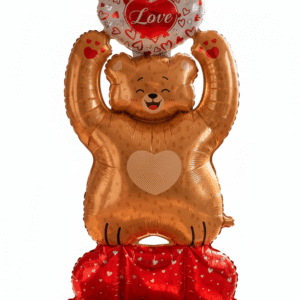 Globo Metalizado Silueta Oso-corazon 42x75