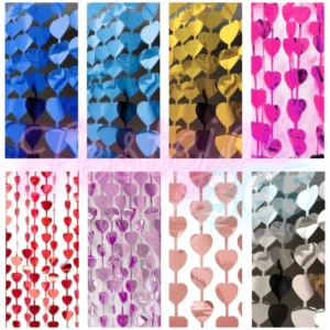 Cortina Metalizada Corazon Enamorado1x2