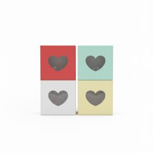 Caja Cb C/v Corazon/ Cuadrada Mix Colores 15x15x5