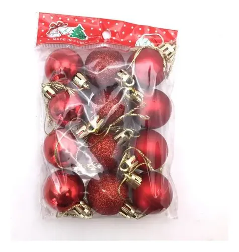 ESFERA BOLSA NAVIDAD METALIZADA 2.5CM X12UNID