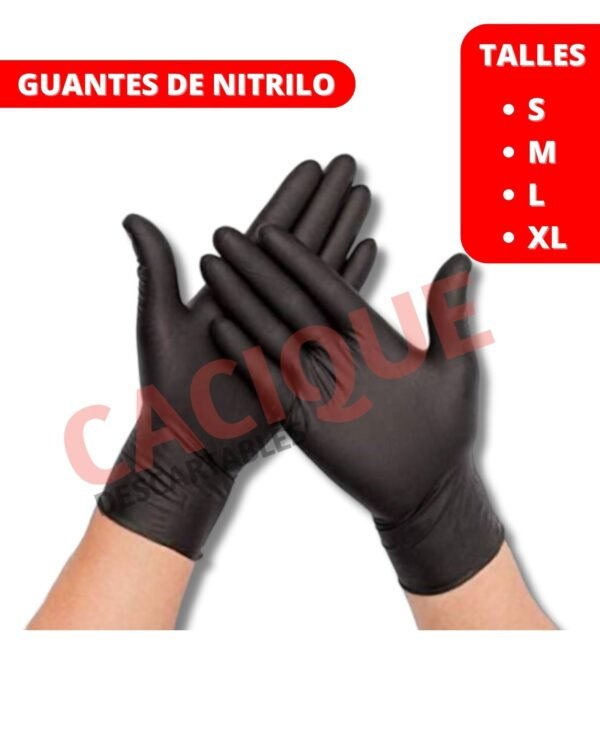 GUANTES DE NITRILO NEGRO CHICO