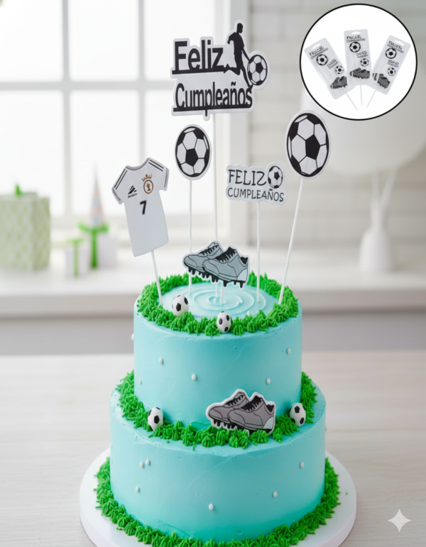 TOPPER FUTBOL FELIZ CUMPLEAñOS