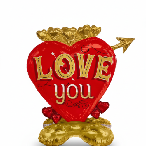 GLOBO METALIZADO SILUETA CORAZON LOVE 100X75