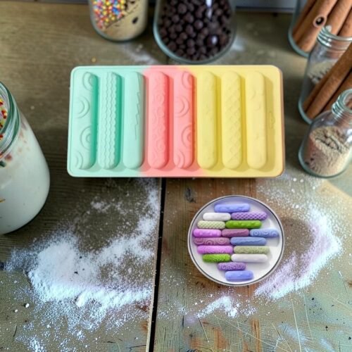 MOLDE SILICONA 8 BARRITAS RECTANGULAR TRICOLOR 20X10