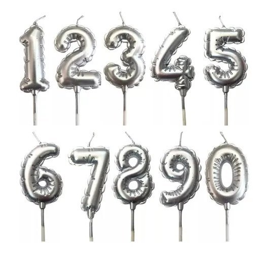 VELA NUMERO GLOBITO METALIZADA-DORADA