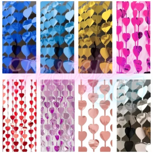 CORTINA METALIZADA CORAZON 1X2