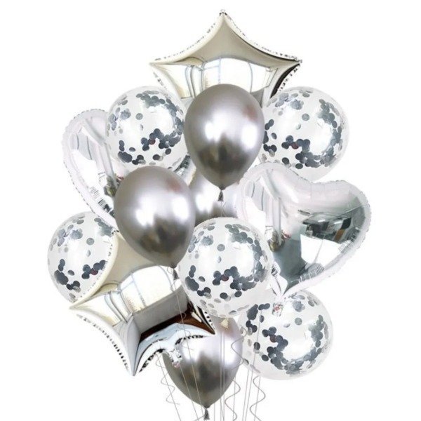 globo-gris.jpg GLOBO METALIZADO SET 14 CORAZON ESTRELLA LATEX