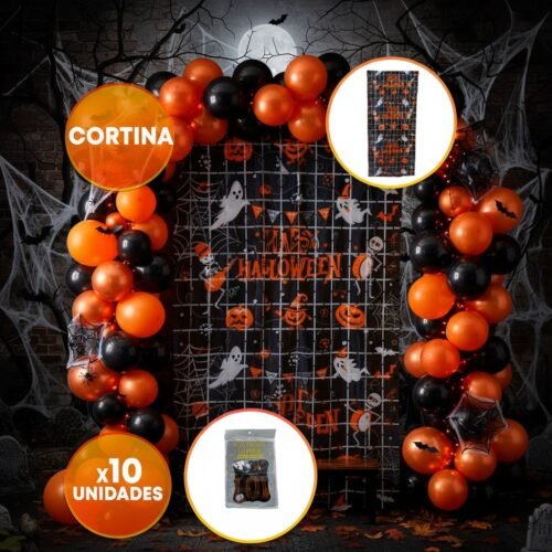 HA26 CORTINA HALLOWEEN CALABAZA