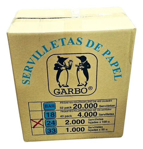 SERVILLETAS GARBO 24X24X 2000 UNID