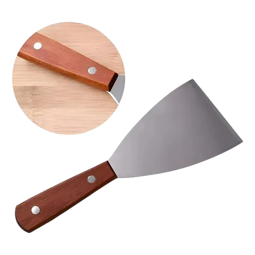ESPATULA METAL MANGO MADERA ANCHA 20X10
