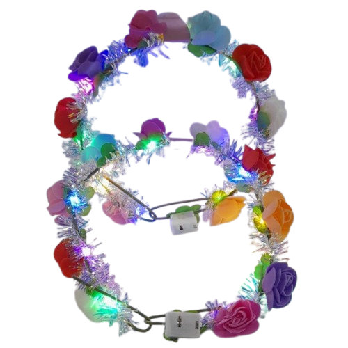 CORONA FLOR DE GOMA EVA LUMINOSA