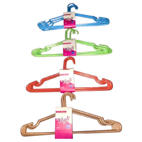 PERCHA PLASTICA X 4 UNID
