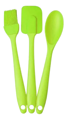 SET DE 3 SILICONA ESPATULA-PINCEL-CUCHARA 22CM