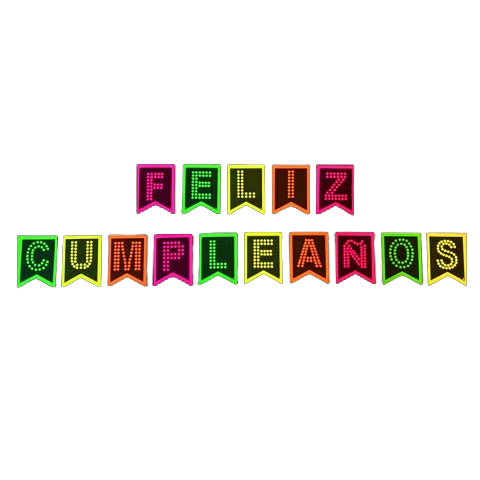 BANDERIN FELIZ CUMPLEAñO FLUO