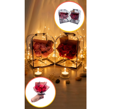RAMOS FLOR LOVE CAJA PVC