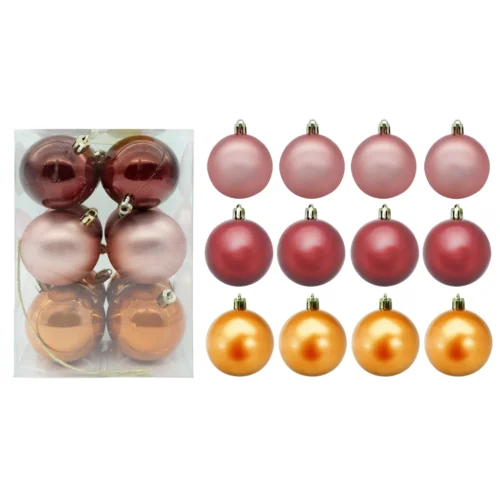 ESFERA CAJA NAVIDAD METALIZADA 4CM X12UNID