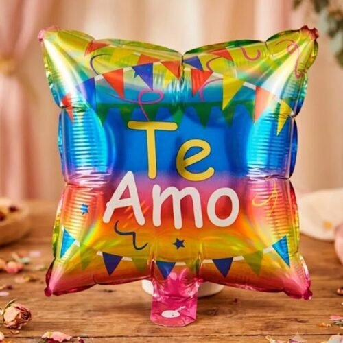 GLOBO METALIZADO CUADRADO TE AMO 20X20