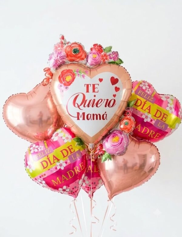 MADRE26 SET 5 GLOBO METALIZADO/LATEX 18PULG