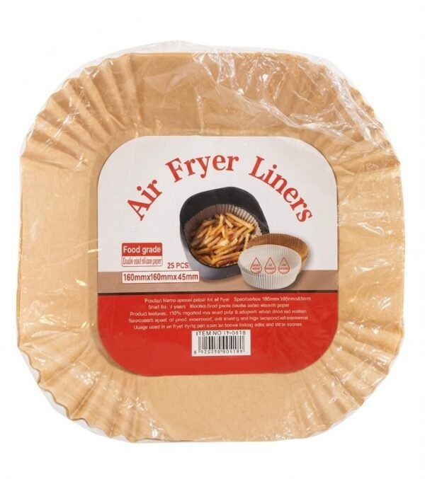 PAPEL PARA AIR FRYER CUADRADO 16CMX25UNID