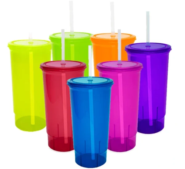 VASO NEON CON TAPA SORBETE 475CC